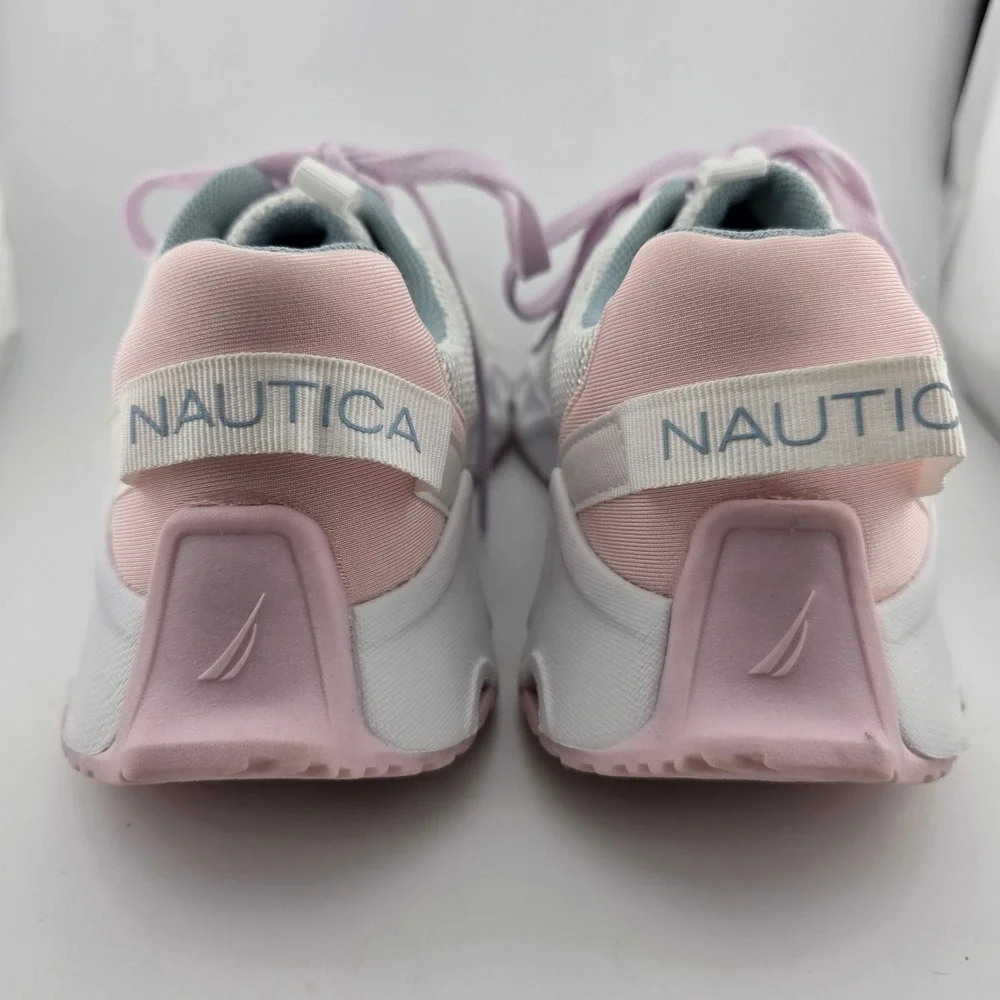 Nautica Manalapin 2S Athletic Chunky Mesh‎ Sneakers Girls Size 4 White Pink Fair